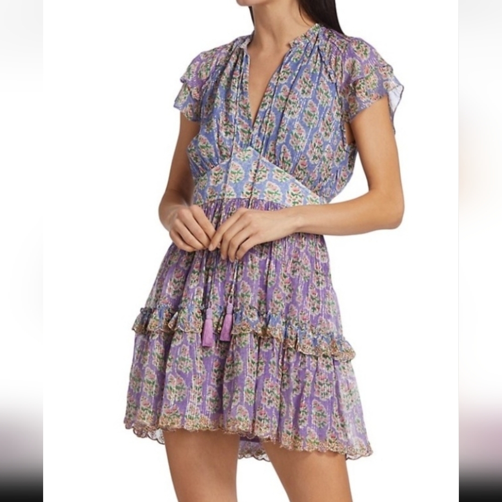 HEMANT & NANDITA Tiered Mini Dress - Picture 1 of 12